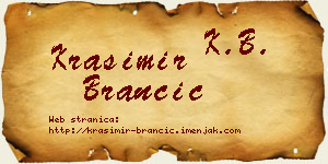 Krasimir Brančić vizit kartica